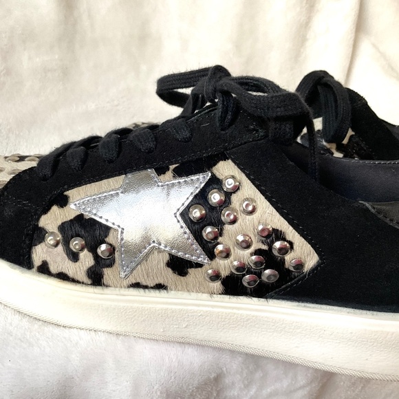 MYRA BAG GIGGLE HAIR ON COWHIDE WESTERN STUDDED SNEAKERS SIZE 8 - Picture 15 of 16